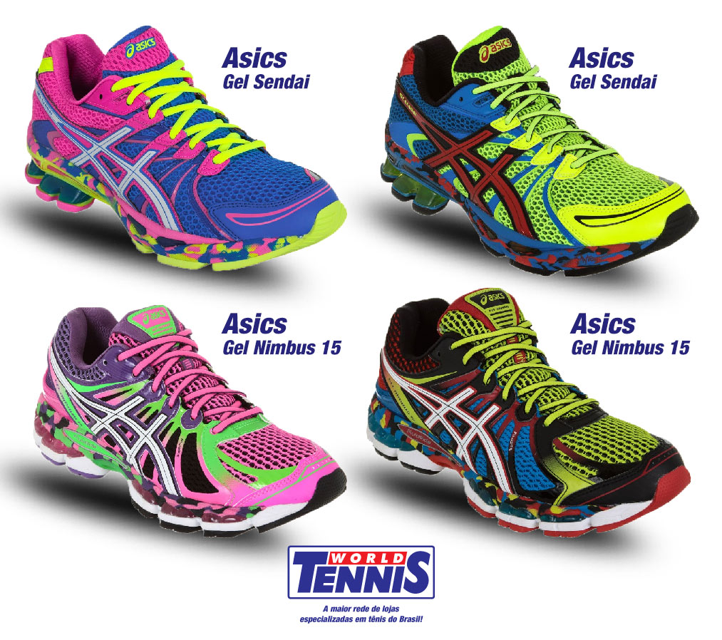 tenis asics feminino gel colorido