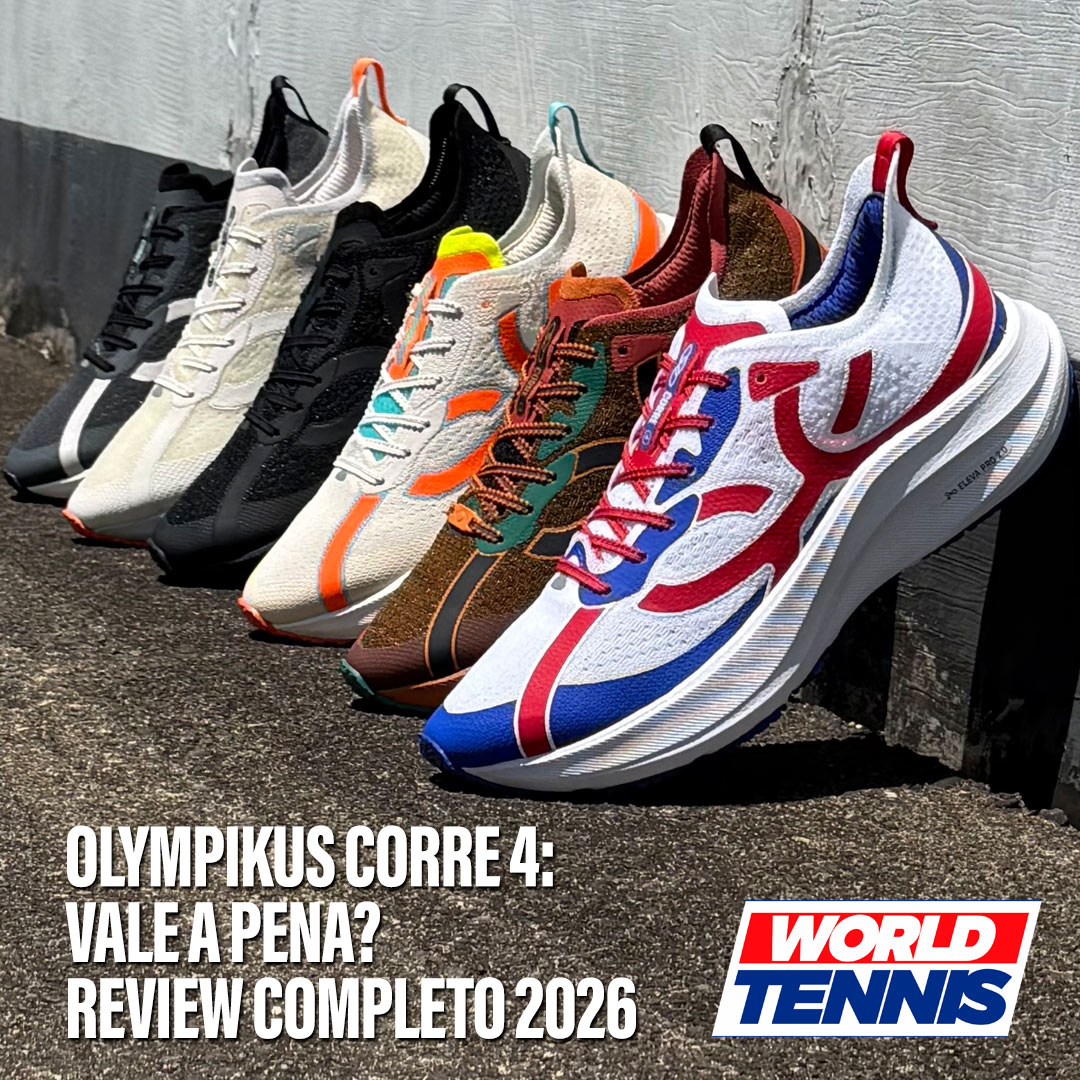 Tênis Olympikus Corre 4 original à venda na World Tennis, modelo para corrida de rua com tecnologia Eleva Pro 2.0 e solado Gripper Plus
