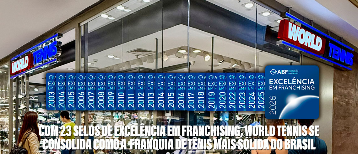 World Tennis recebe o Selo de Excelência em Franchising da ABF