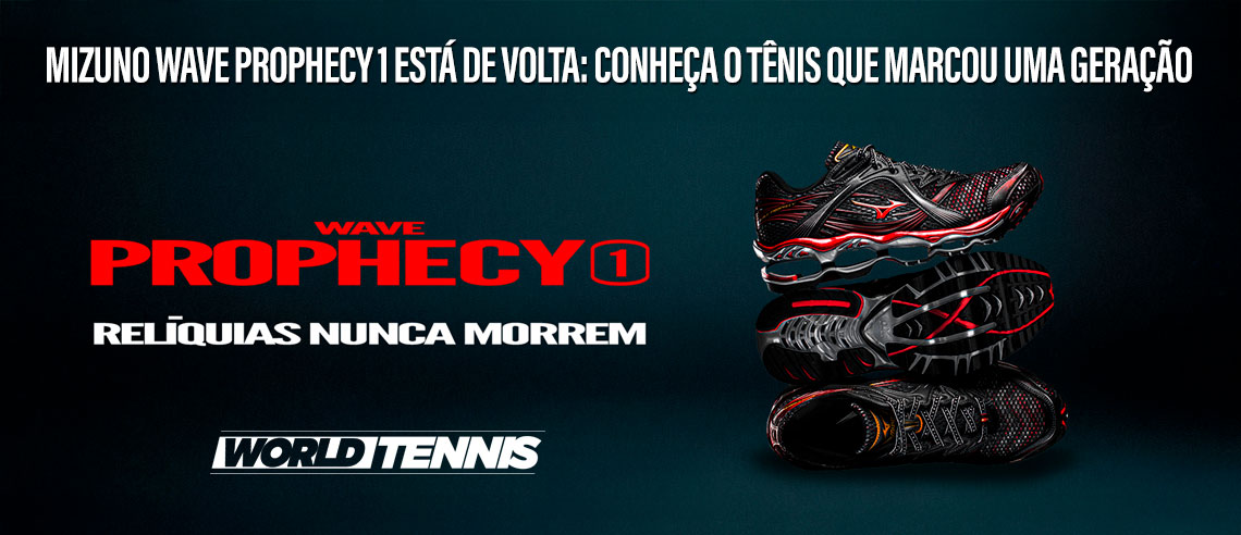 Mizuno Wave Prophecy 1 na versão relançada na World Tennis
