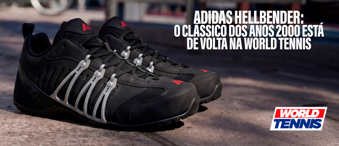 Ttênis Adidas Hellbender com visual urbano e estética Y2K.
