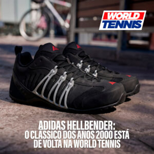 Ttênis Adidas Hellbender com visual urbano e estética Y2K.
