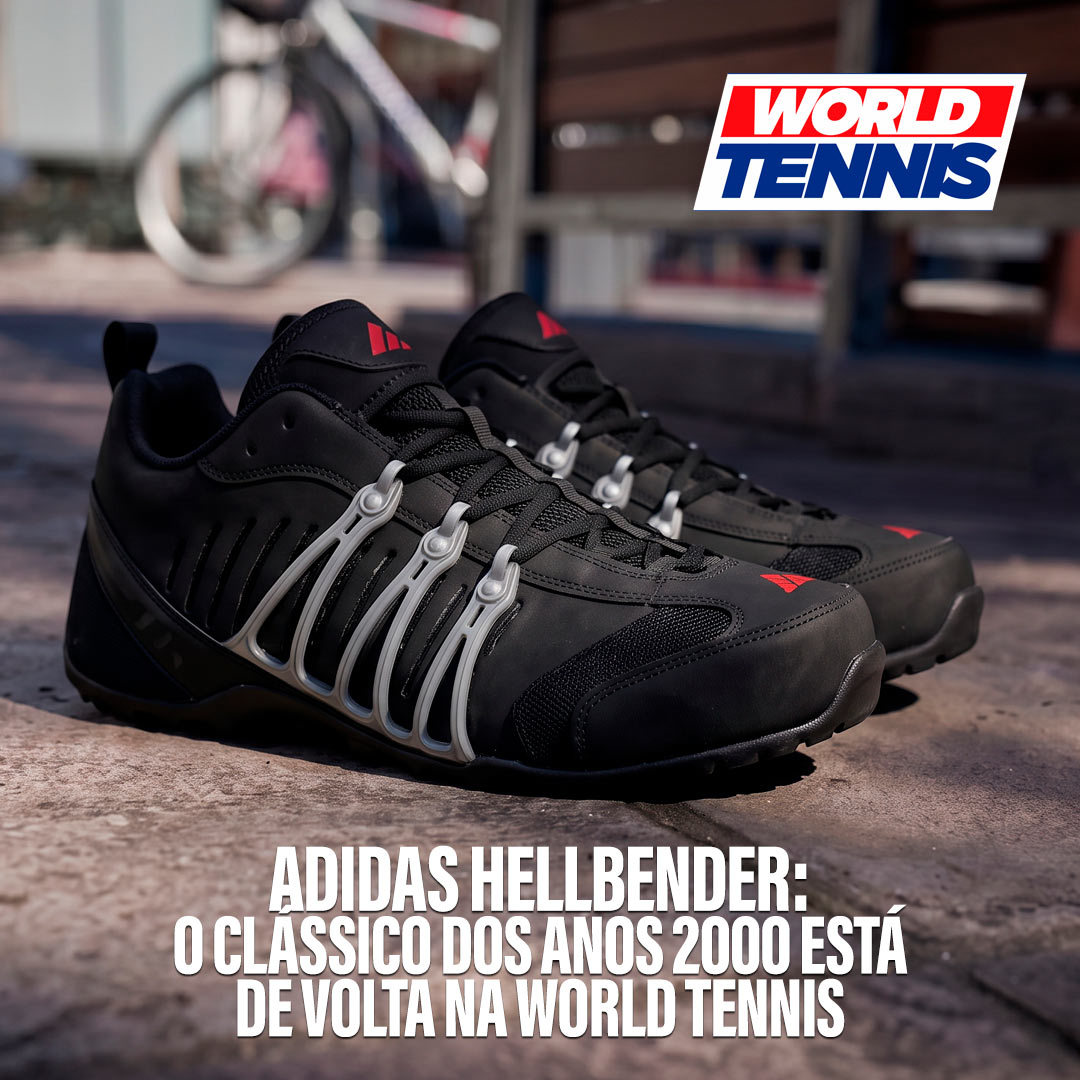 Ttênis Adidas Hellbender com visual urbano e estética Y2K.