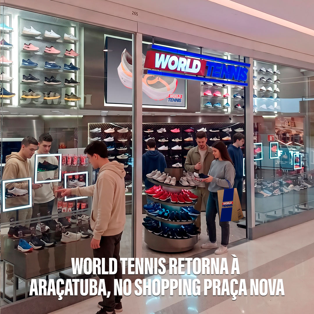 Fachada da nova loja World Tennis no Shopping Praça Nova em Araçatuba
